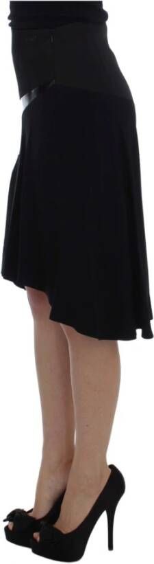 D.Exterior Black Blue Cotton Stretch Straight Skirt Zwart Dames