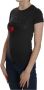 D.Exterior Black Hearts Print Short Sleeve Casual Shirt Top Zwart Dames - Thumbnail 2