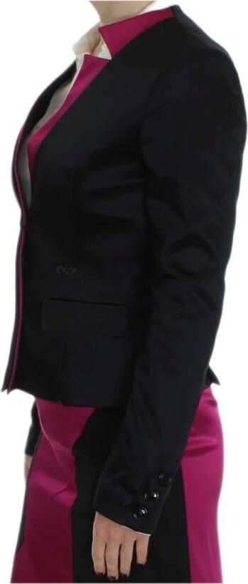 D.Exterior Black Pink Stretch Blazerjas Jacket Zwart Dames