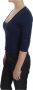 D.Exterior Blue Cotton Top Zipper Deep Crew-neck Sweater Blauw Dames - Thumbnail 2