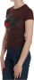 D.Exterior Brown Hearts Short Sleeve Casual T-shirt Top Bruin Dames - Thumbnail 2