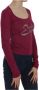 D.Exterior Crystal Embellished Long Sleeve Casual Top Rood Dames - Thumbnail 2