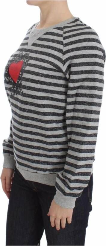 D.Exterior Gray Striped Cotton Crewneck Sweater Grijs Dames