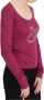 D.Exterior Pink Exte Crystal Embellished Long Sleeve Top Roze Dames - Thumbnail 2