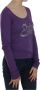 D.Exterior Purple Crystal Embellished Long Sleeve Casual Top Paars Dames - Thumbnail 2