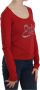 D.Exterior Red Crystal Embellished Long Sleeve Blouse Rood Dames - Thumbnail 2