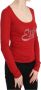 D.Exterior Red Exte Crystal Embellished Long Sleeve Top Blouse Rood Dames - Thumbnail 2