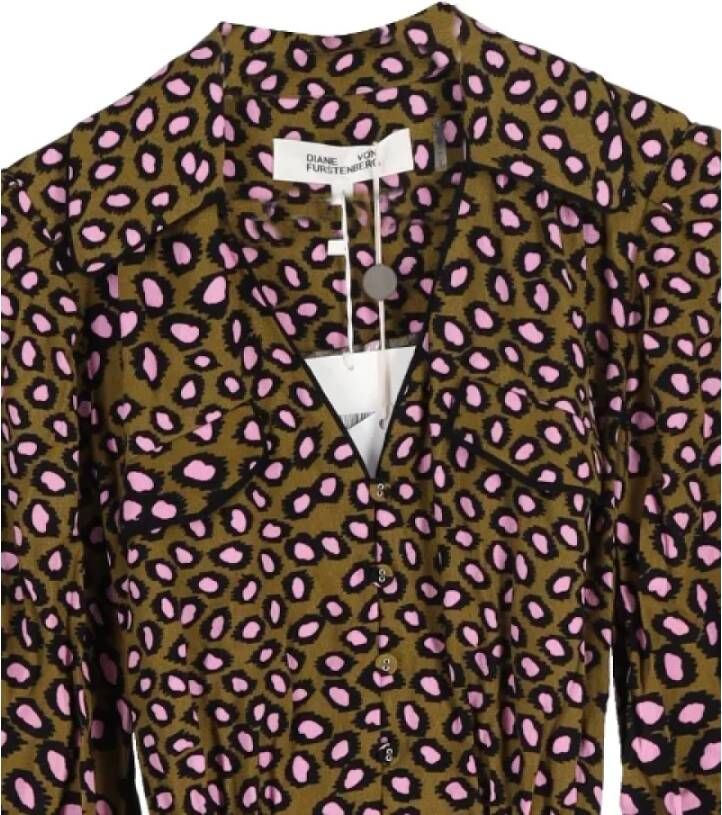 Diane Von Furstenberg Leopard Print Wrap Playsuit Multicolor Dames