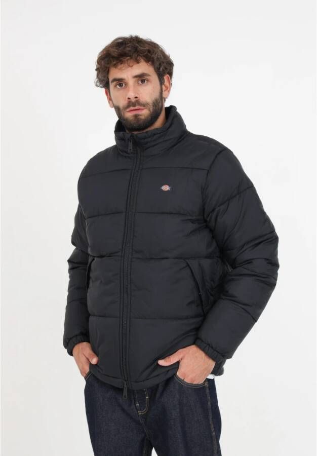 Dickies Waterafstotende Puffer Jas met Verstelbare Kraag en Ritssluiting Zwart Heren