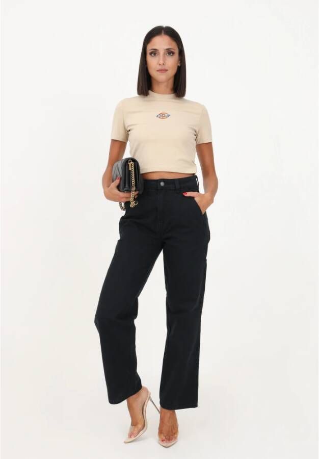 Dickies Zwarte denim utility jeans voor dames Zwart Dames