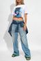 Diesel Dames Wide Jeans met knoopsluiting Blauw Dames - Thumbnail 2