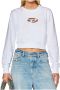 Diesel Cropped sweatshirt with cut-out logo White Dames - Thumbnail 4