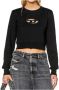 Diesel Zwarte Cropped Sweatshirt met Cut-Out Design Zwart Dames - Thumbnail 6