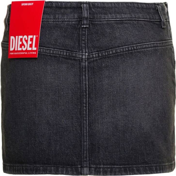 Diesel Zwarte Denim Mini Rok Stijlvol en Comfortabel Zwart Dames