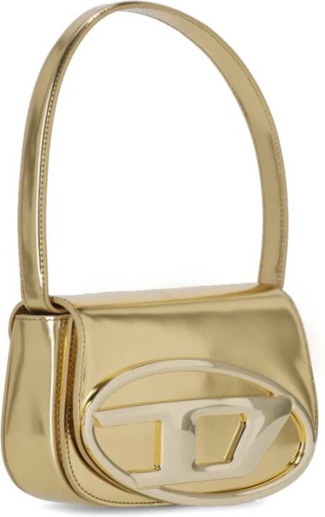 Diesel Gouden Metallic Schoudertas voor Vrouwen Beige Dames