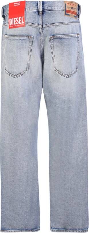 Diesel Blauwe Stonewashed Jeans met Rechte Snit Blauw Heren