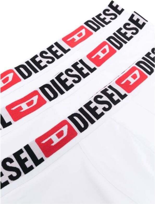 Diesel Witte Logo Boxershorts Pak van 3 Wit Heren