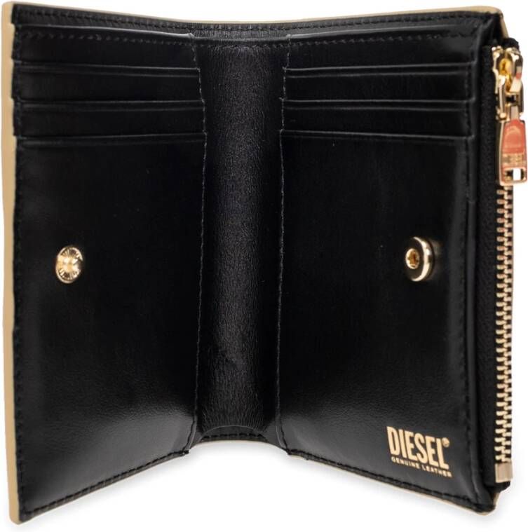 Diesel Portemonnee met logo Geel Dames