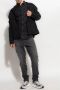 Diesel Micro-twill shirt with tonal embroidery Black Heren - Thumbnail 2