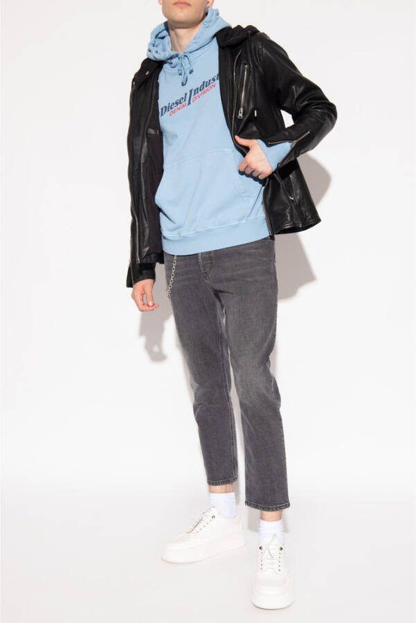 Diesel S-zijn-Hood-Ind-sweatshirt Blauw Heren
