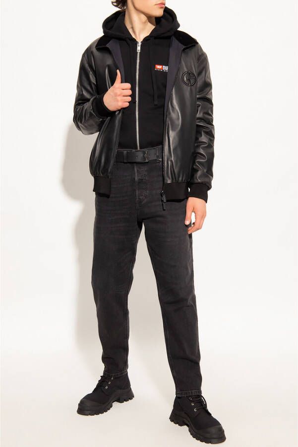 Diesel S-are-hood-zip-div hoodies Zwart Heren