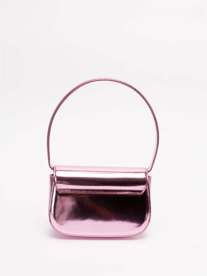 Diesel Stijlvolle Leren Schoudertas Roze Dames