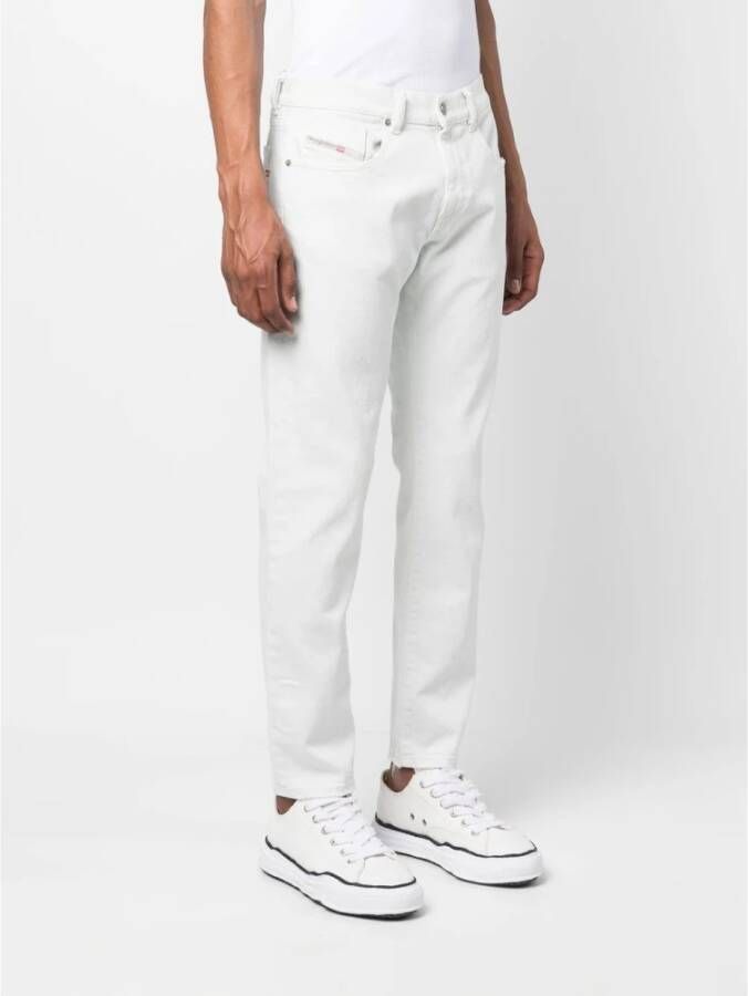 Diesel Witte Slim-Fit Straight Jeans Wit Heren