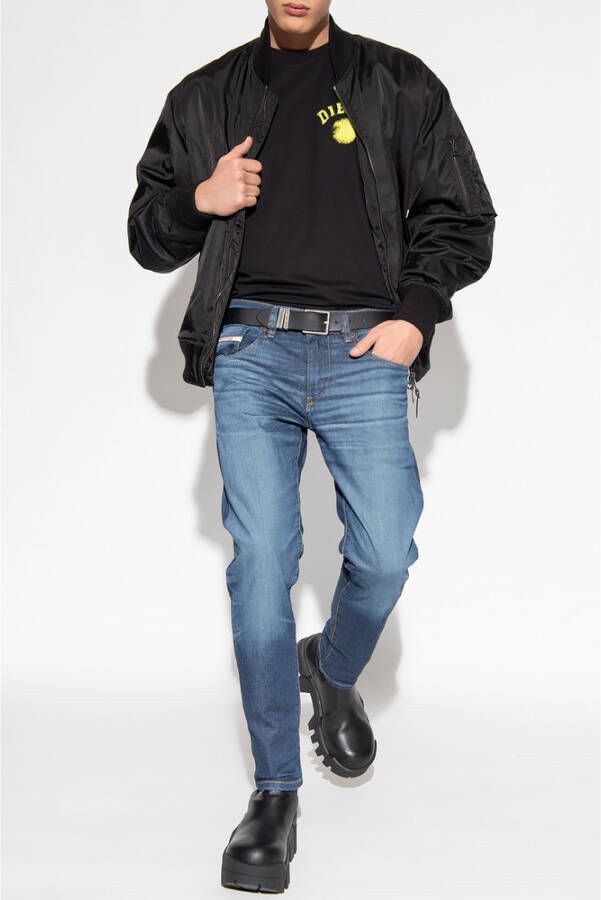 Diesel Straight Jeans Blauw Heren