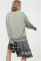 Diesel Vernietigde Bimateriaal Sweatshirt Groen Dames - Thumbnail 2