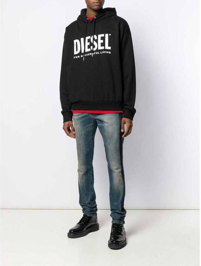 Diesel Sweatshirt met logo Zwart Heren