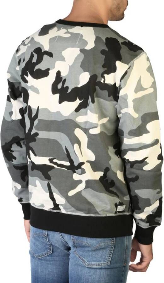 Diesel Comfortabele en stijlvolle heren sweatshirt met kleurrijke print Zwart Heren