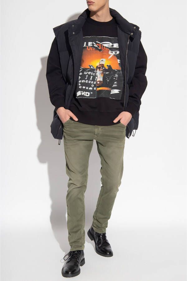 Diesel Trainingsshirt Zwart S-Macs-Poff Zwart Heren