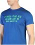 Diesel Heren T-shirt van katoen met logo prints Blauw Heren - Thumbnail 3