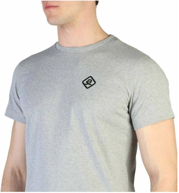 Diesel Stijlvol Heren T-shirt Korte Mouwen Ronde Hals Logo Grijs Heren