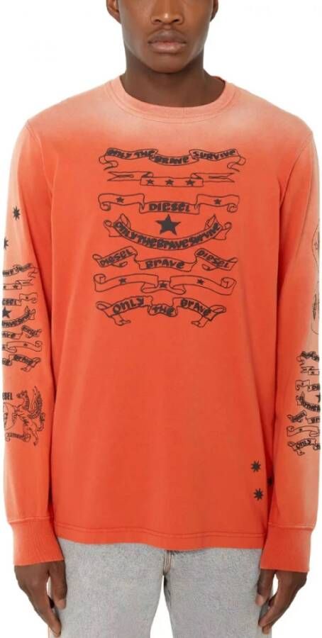 Diesel Comfortabele en stijlvolle T-Just-Ls-E3 T-shirt Oranje Heren