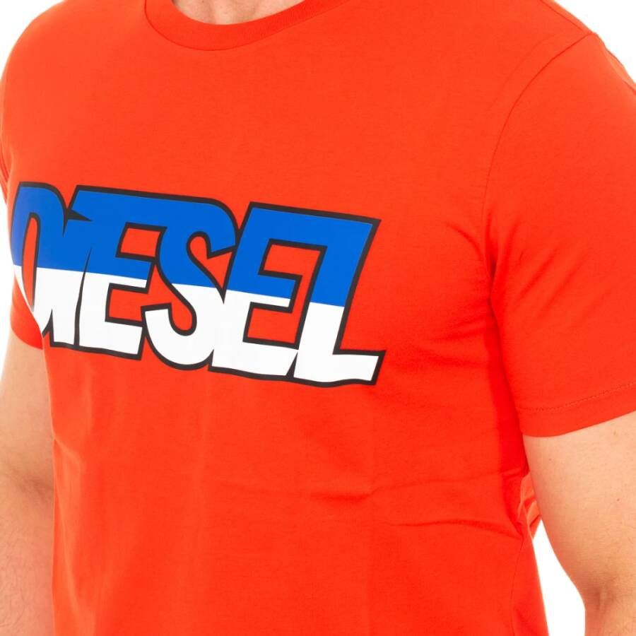 Diesel T-Shirts Rood Heren