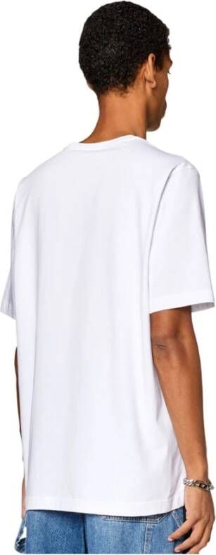 Diesel T-shirt met korte mouwen en D Metalen Logo Wit Heren