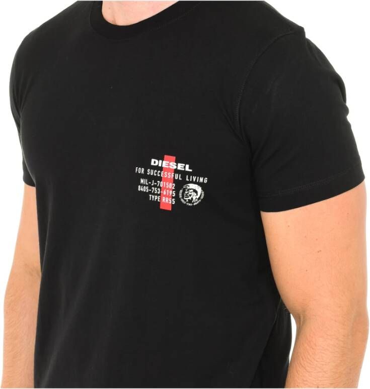 Diesel Stijlvol en comfortabel T-shirt met korte mouwen voor heren Zwart Heren