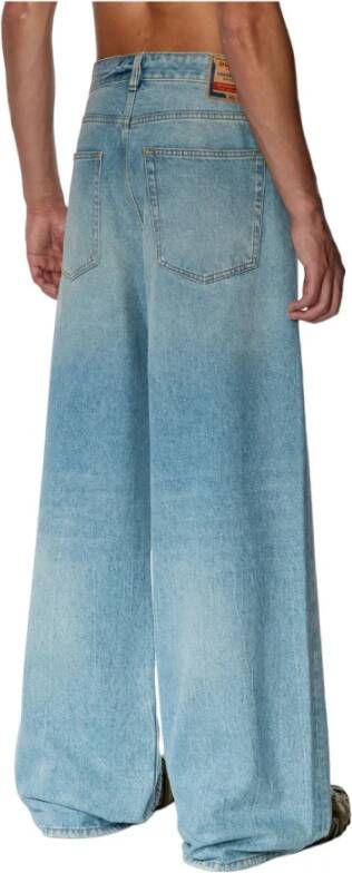 Diesel Dames Wide Jeans met knoopsluiting Blauw Dames