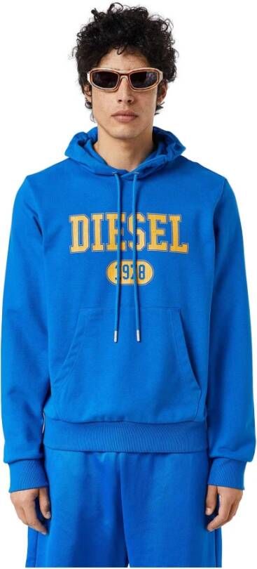 Diesel Vintage Logo Hoodie voor Heren Blue Heren