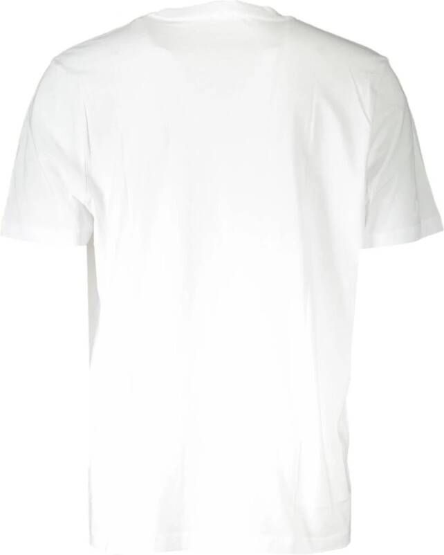 Diesel White Cotton T-Shirt Wit Heren