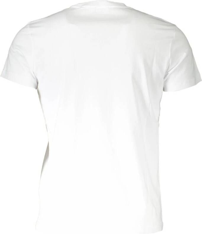 Diesel Wit Katoenen T-Shirt Korte Mouw Ronde Hals Logo Wit Heren