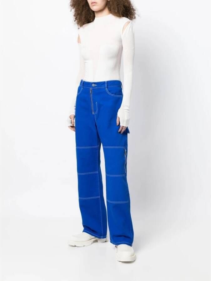Dion Lee Straight Jeans Blauw Dames