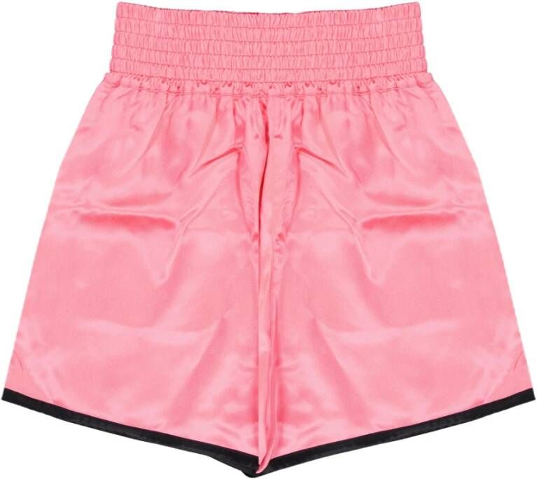 Dior Satijnen Shorts met Elastische Taille en Logo Detail Roze Dames