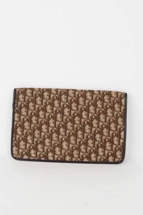 Dior Vintage Pre-owned Canvas clutches Brown Dames