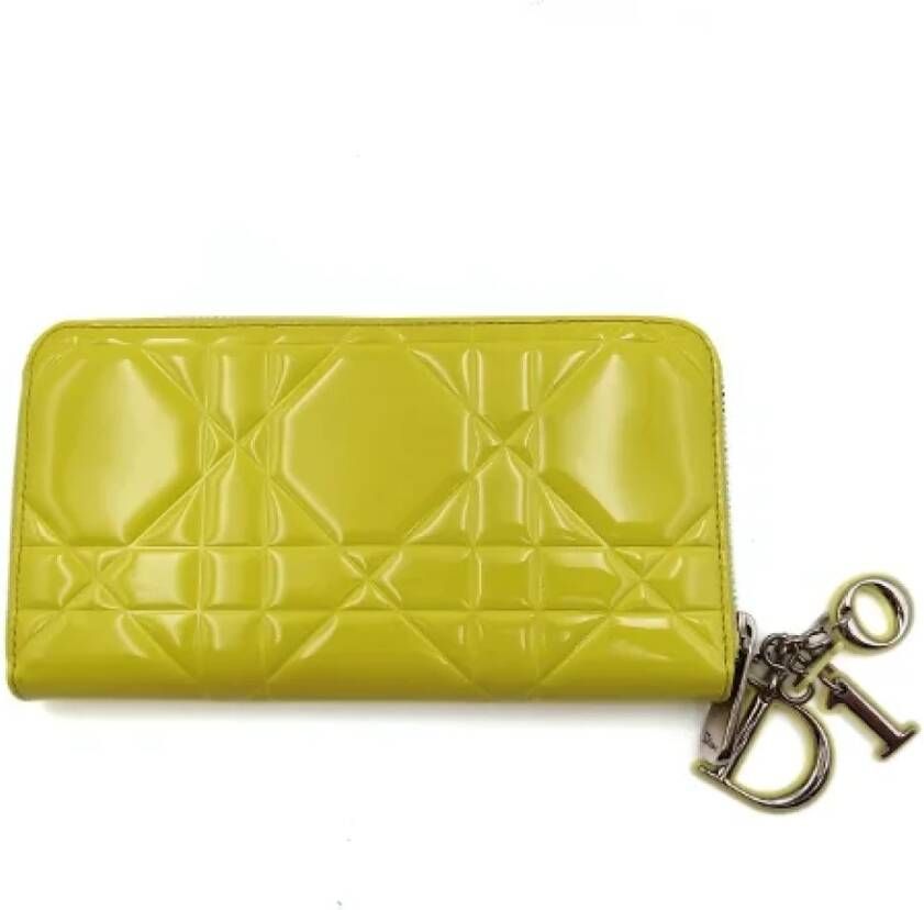 Dior Vintage Pre-owned Leather wallets Geel Dames