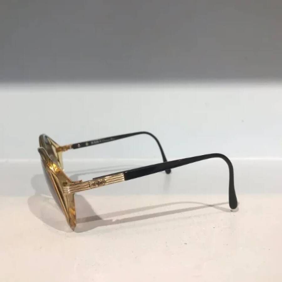 Dior Vintage Pre-owned Plastic sunglasses Geel Dames