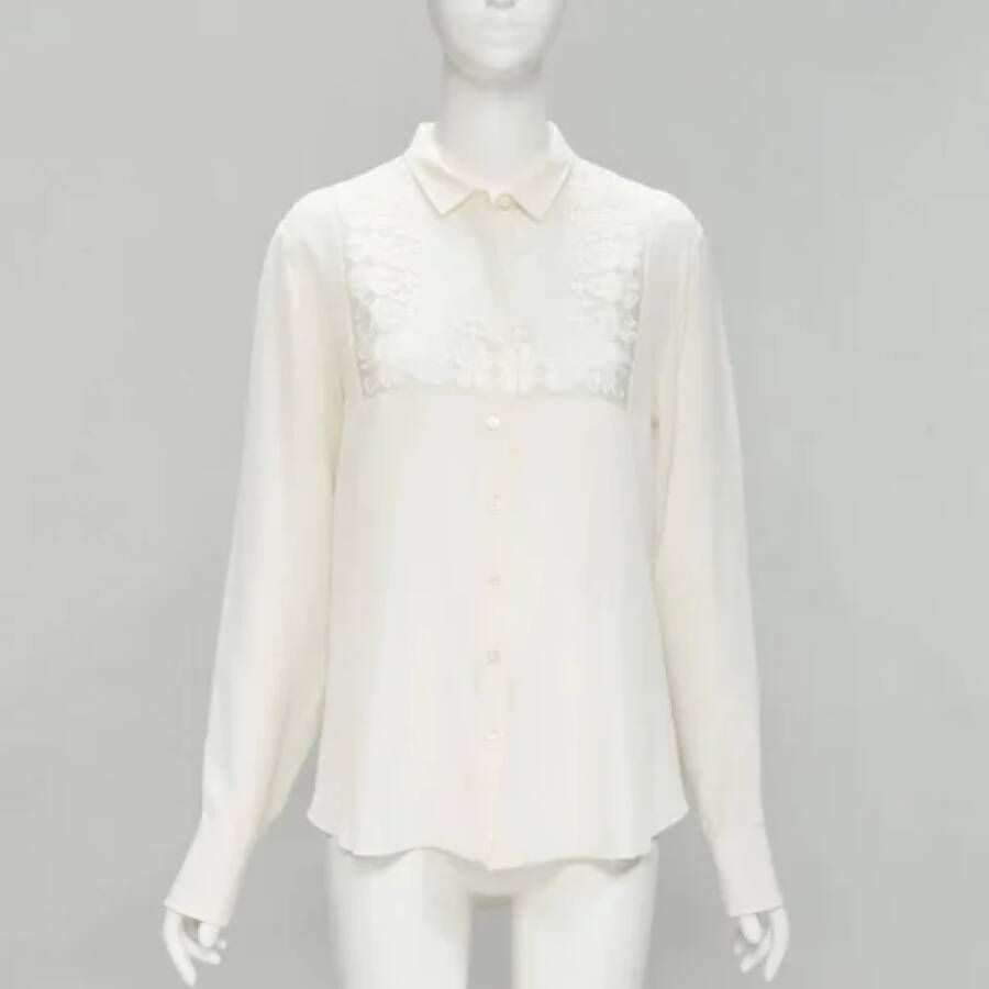 Dior Vintage Pre-owned Silk tops Beige Dames