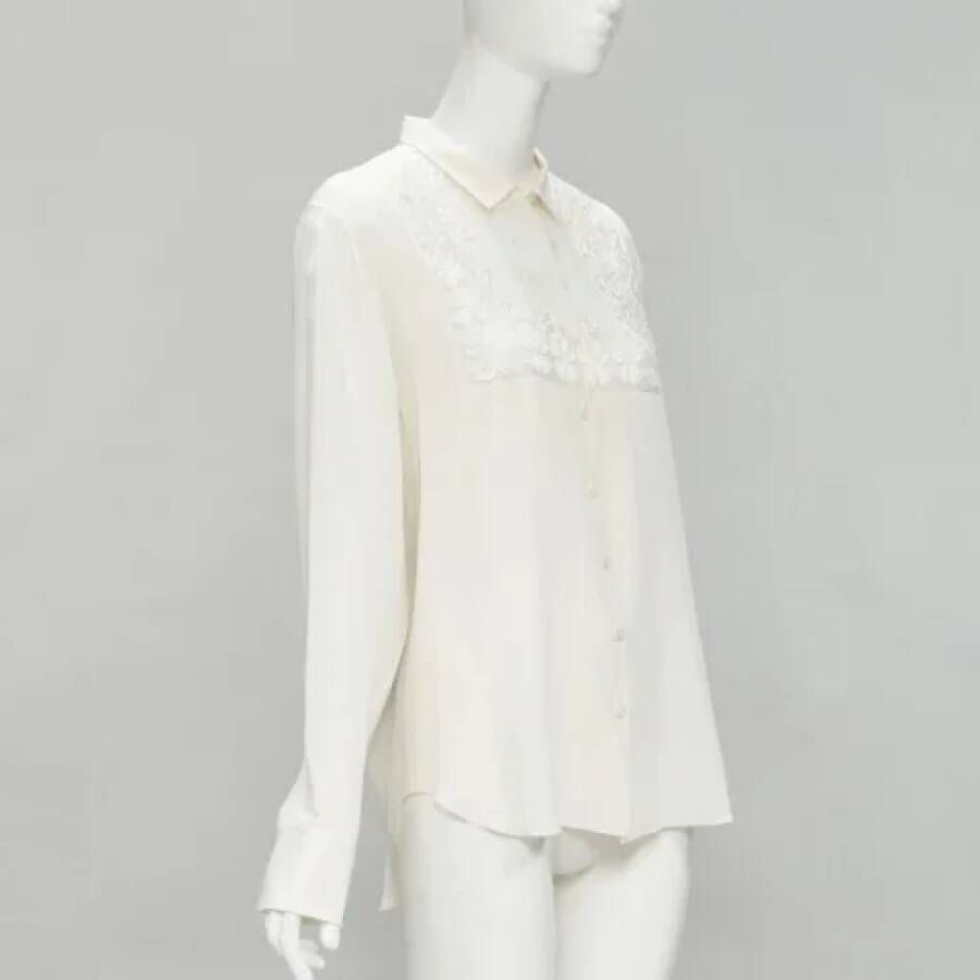Dior Vintage Pre owned Silk tops Beige Dames Kledingwinkel