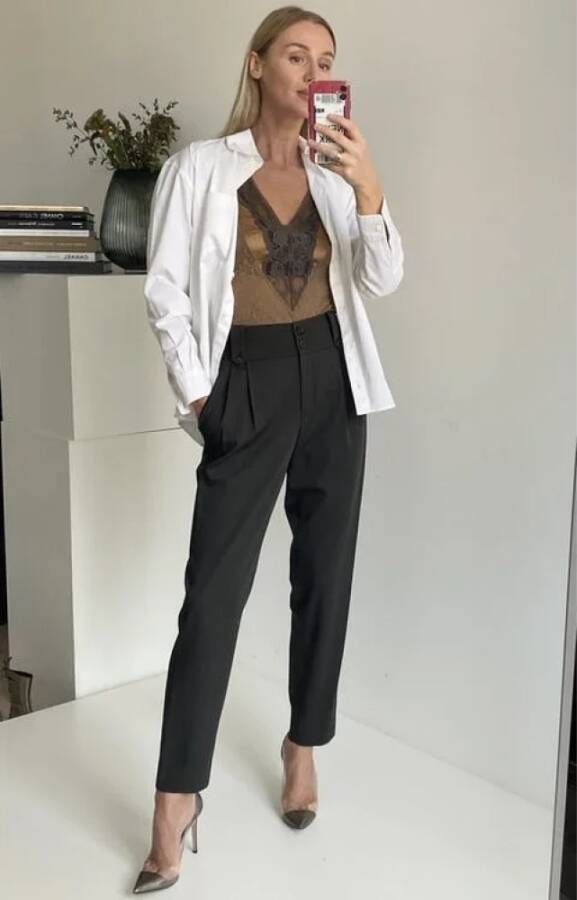 Dior Vintage Pre-owned Wool bottoms Bruin Dames